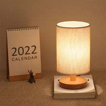 Wooden Cylinder LED Table Lamp