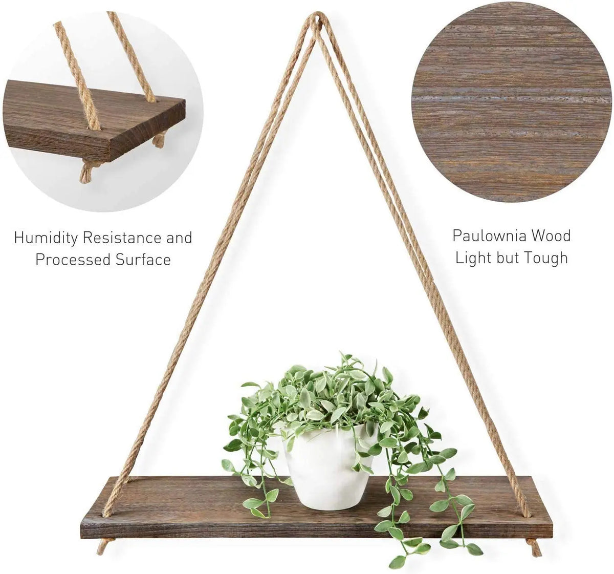 Rustic Swing Wood Floating Shelves