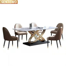 Italian Marble Dining Table Set