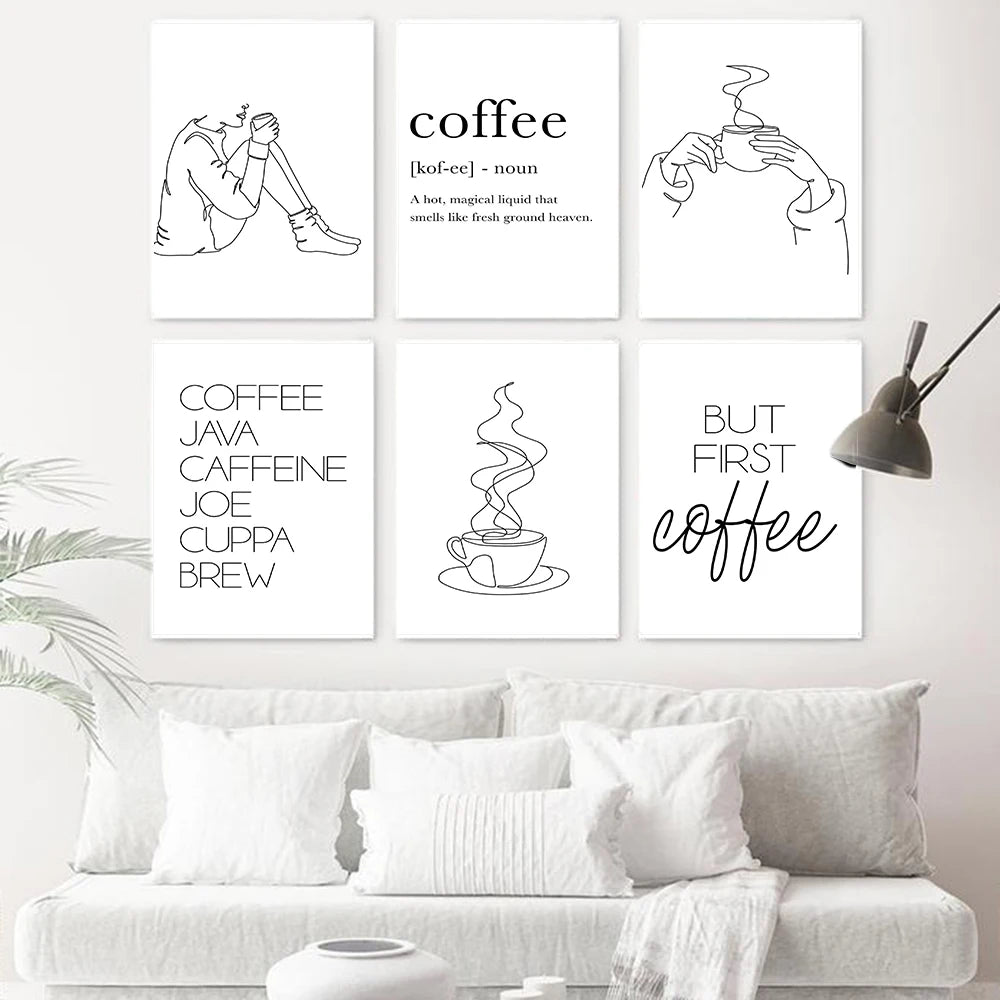 Nordic Coffee Bar Sign - Canvas Wall Art Print