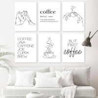Nordic Coffee Bar Sign - Canvas Wall Art Print