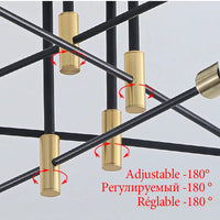 Modern LED Edison Bulbs Chandelier - Matte Black Semi-Flush