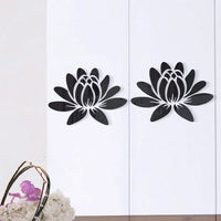 Lotus Flower 3D Mirror Wall Decal - Elegant Acrylic Wall Art Sticker