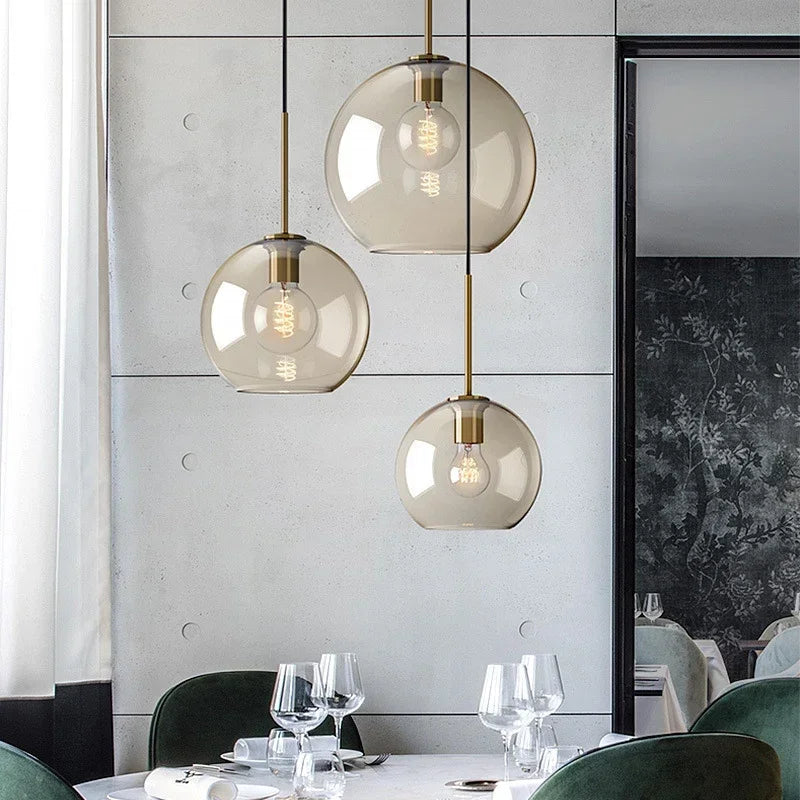 Nordic Modern Pendant Light - Glass Iron E27 LED