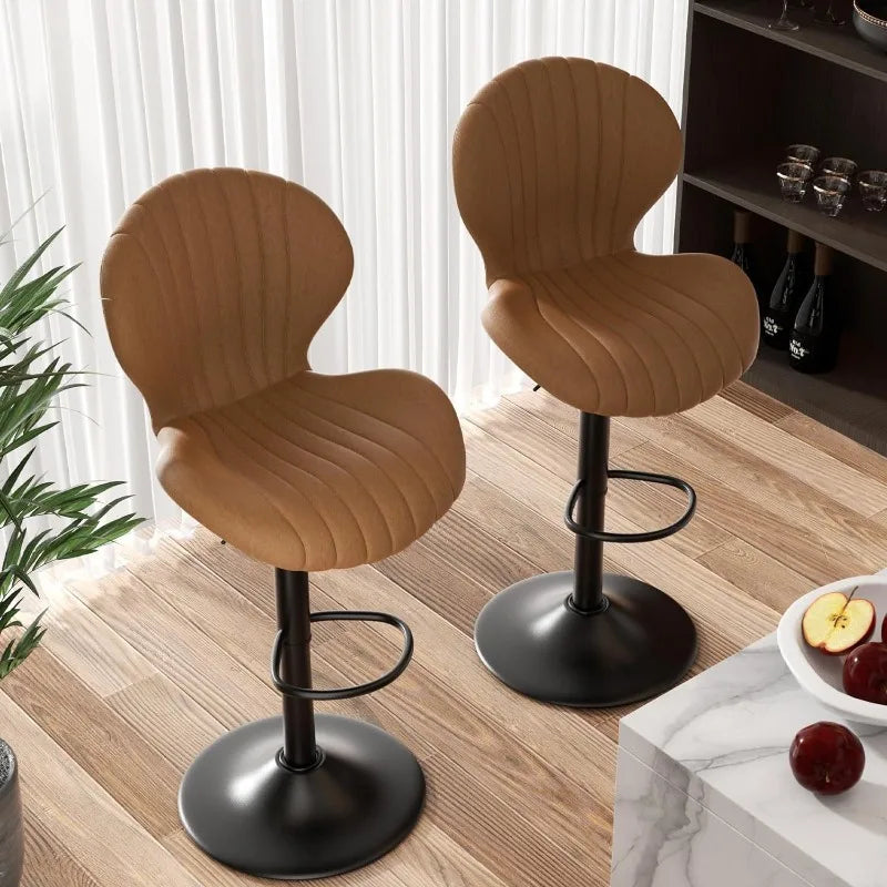 Adjustable Swivel Bar Stool - Modern Metal Counter Height Stool