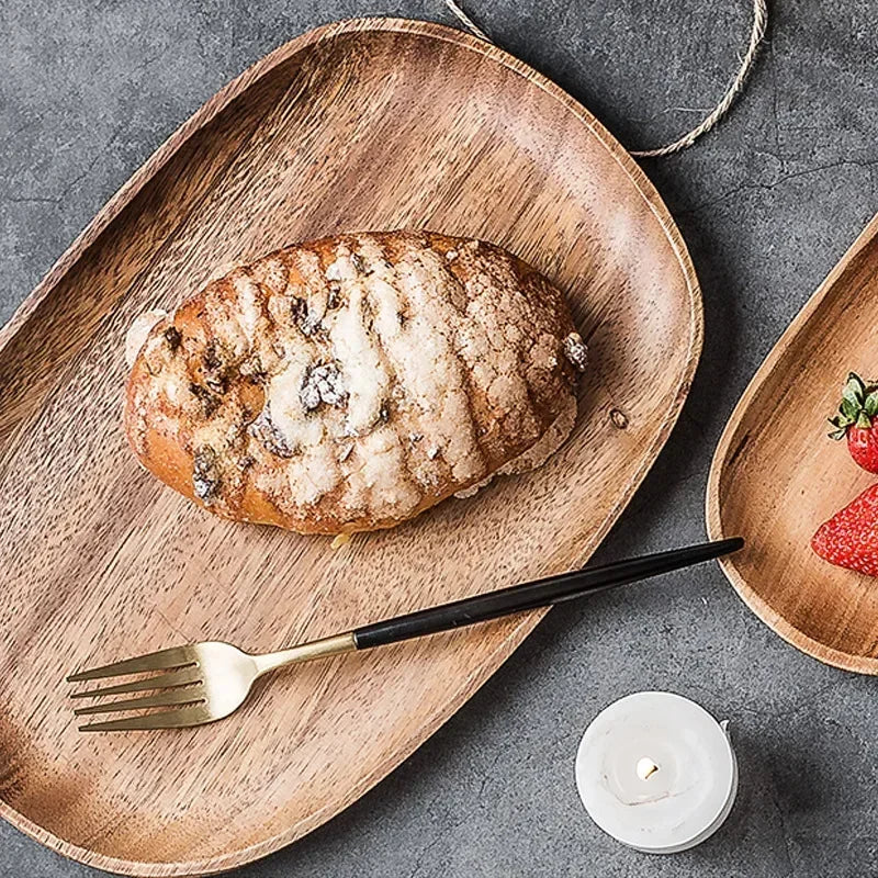Six-Piece Natural Wood Tableware Set