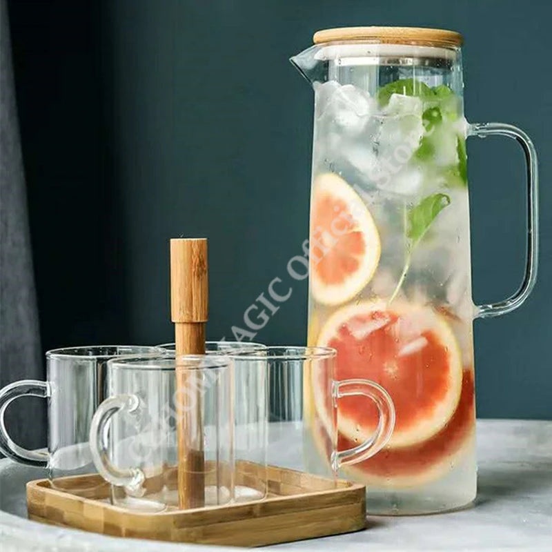 Premium Glass Water Pitcher with Handle - 1.7L