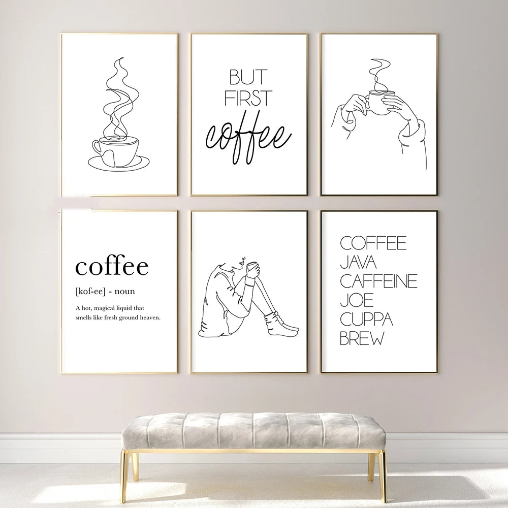 Nordic Coffee Bar Sign - Canvas Wall Art Print