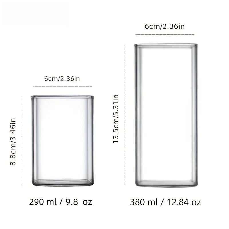Transparent Square Borosilicate Glass - Modern Drinkware