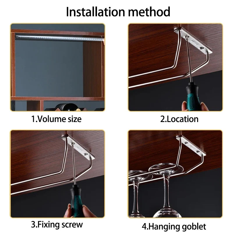 Wall-Mounted Hanging Wine Glass Rack