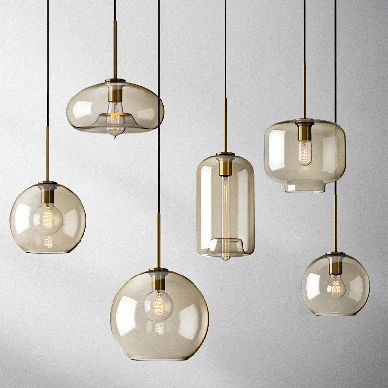Nordic Modern Pendant Light - Glass Iron E27 LED