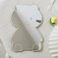 Children's Cartoon Character Decorative Wall Mirror - Acrylic & Wood Design