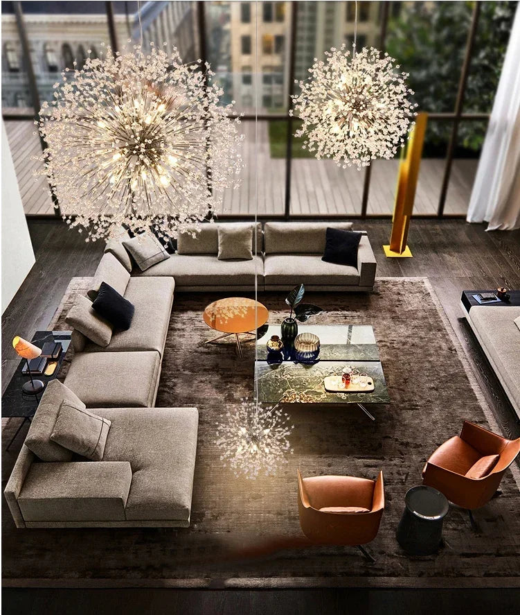 Crystal Dandelion Floral Chandelier