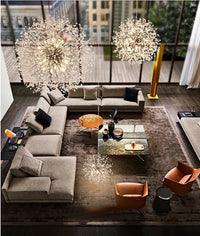 Crystal Dandelion Chandelier - Elegant Floral Design L72cm