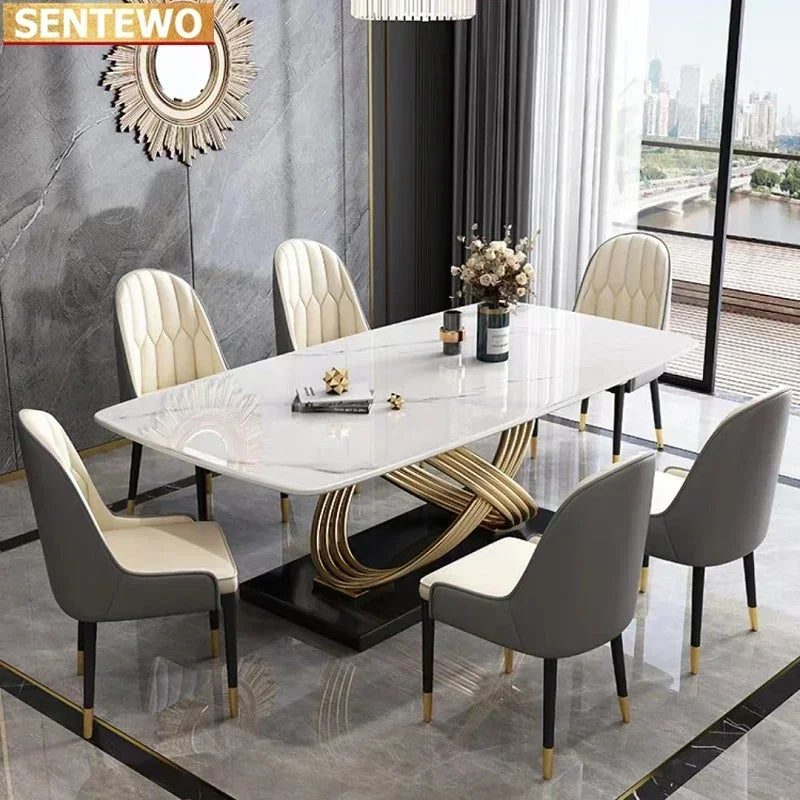 Italian Marble Dining Table Set
