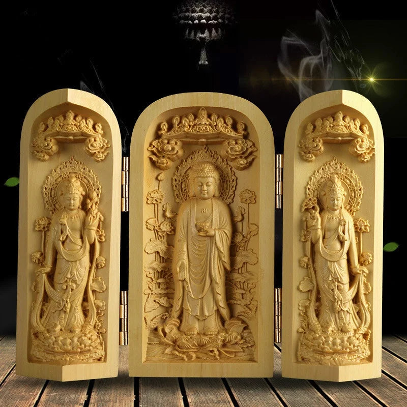 Wood Buddha Sculpture - Sustainable Wooden Meditation Art