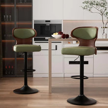 Wrought Iron Leather Barstool