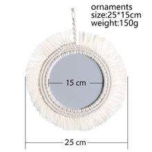 Macrame Fringe Round Mirror