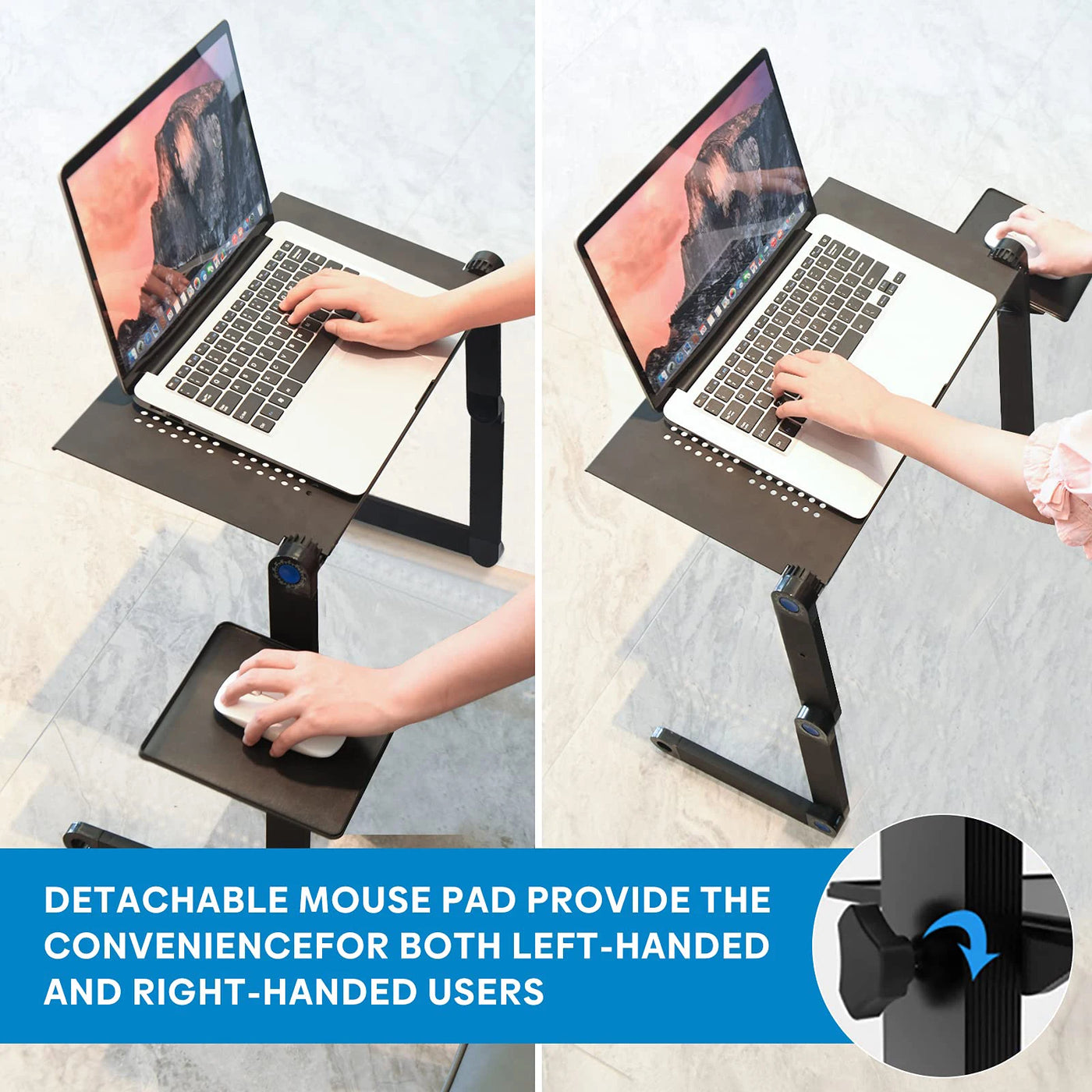 Adjustable Aluminum Laptop Desk - Portable Ergonomic Stand
