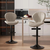 Adjustable Swivel Bar Stool - Modern Metal Counter Height Stool