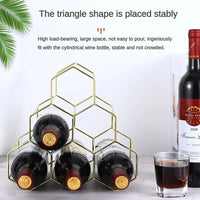 Modern Metal Honeycomb Wine Rack - Stylish 8-Bottle Storage
