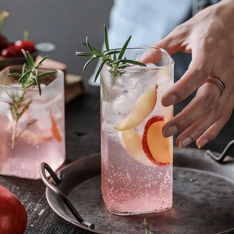 Square Borosilicate Drinking Glass