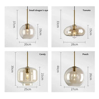 Nordic Modern Pendant Light - Glass Iron E27 LED