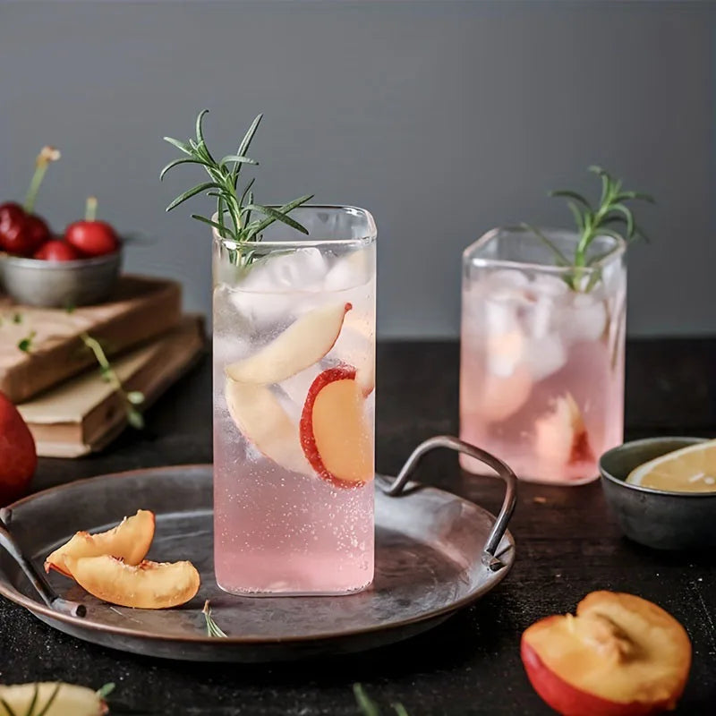 Transparent Square Borosilicate Glass - Modern Drinkware