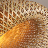 Bamboo Pendant Lamp - Hand Knitted Natural Design E27