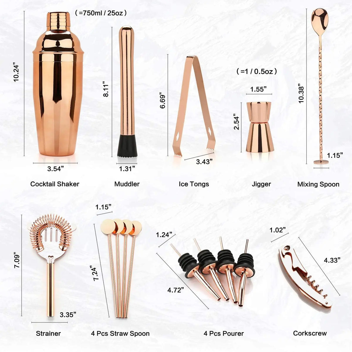 Stainless Steel Bartender Tool Kit