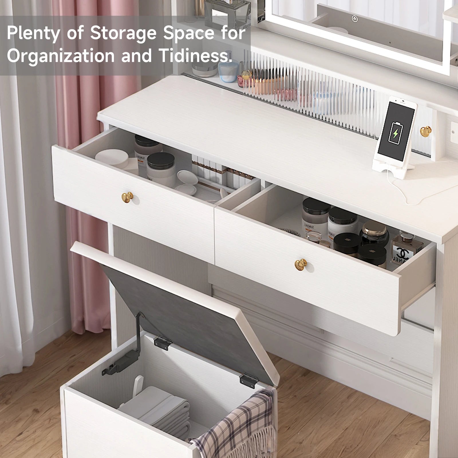Modern Mirror Dressing Table Set
