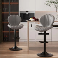 Adjustable Swivel Bar Stool - Modern Metal Counter Height Stool