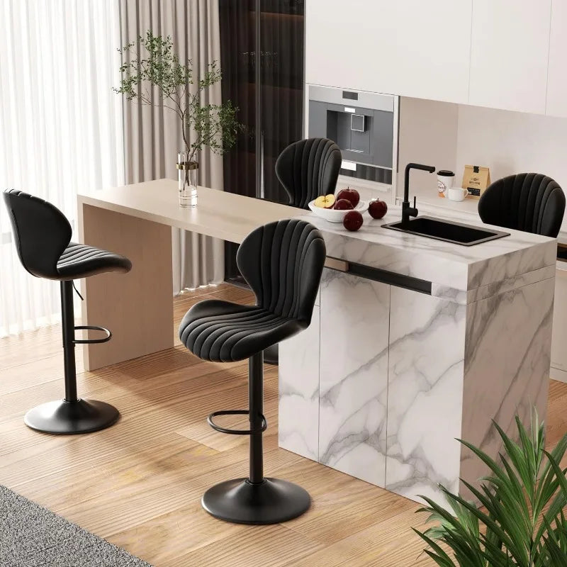 Adjustable Swivel Bar Stool - Modern Metal Counter Height Stool
