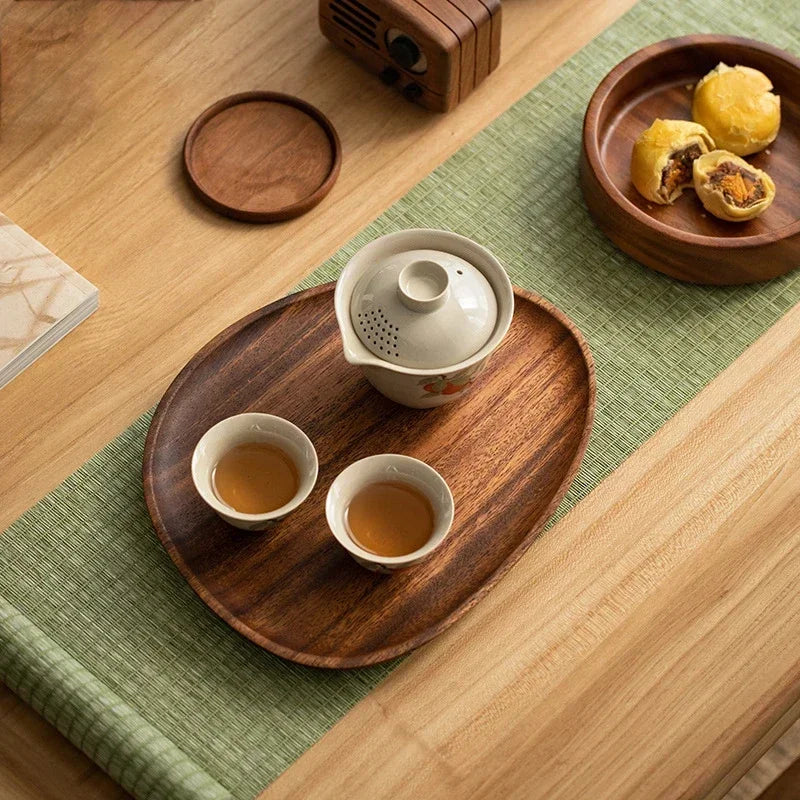Six-Piece Natural Wood Tableware Set