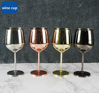 500ML Stainless Steel Wine Glass - Metallic Finish Goblet