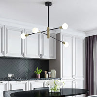Modern LED Edison Bulbs Chandelier - Matte Black Semi-Flush