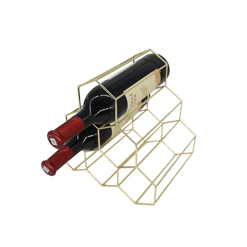 Honeycomb Eight-Bottle Metal Wine Rack