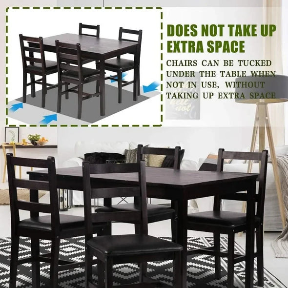 5-Piece Industrial Dining Table Set