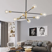 Modern LED Edison Bulbs Chandelier - Matte Black Semi-Flush