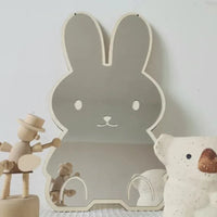 Children's Cartoon Character Decorative Wall Mirror - Acrylic & Wood Design