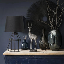 White Metal Fabric Table Lamp
