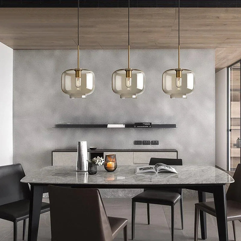 Nordic Modern Pendant Light - Glass Iron E27 LED