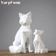 Geometric White Fox Statue