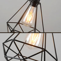 Retro Industrial Pendant Light - Black Metal E27 LED