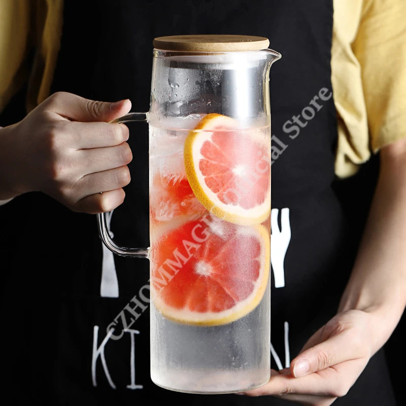 Premium Glass Water Pitcher with Handle - 1.7L