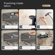 Black Aluminum Kitchen Wall Shelves