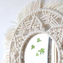 Macrame Fringe Round Mirror
