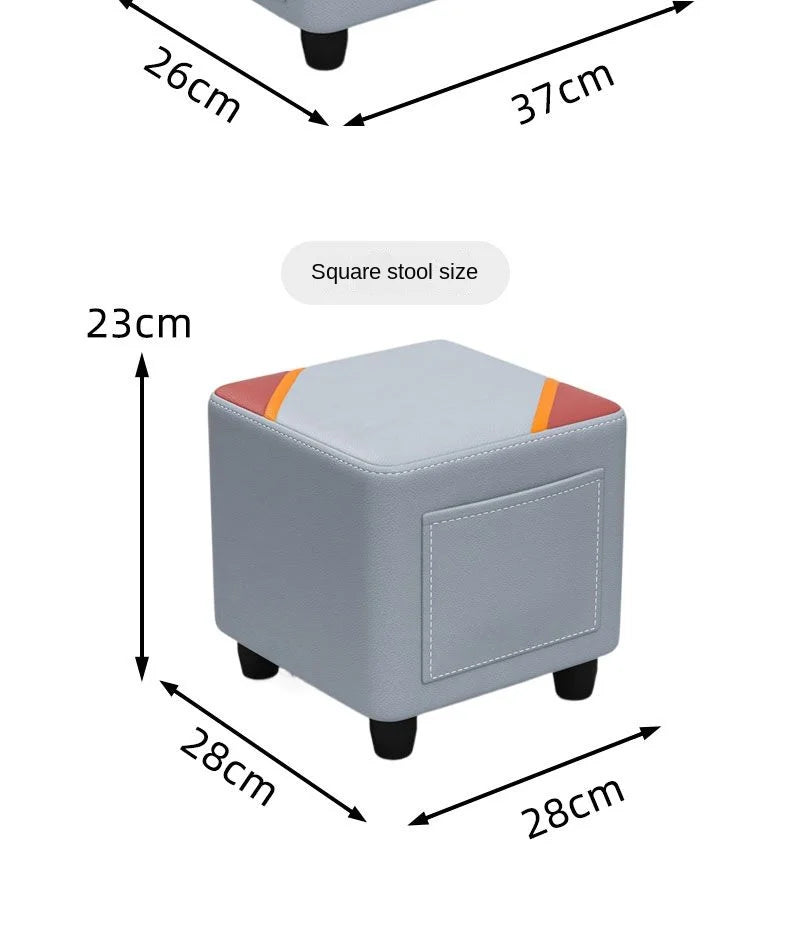Solid Wood Fabric Ottoman
