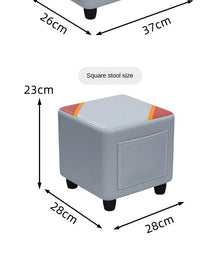 Solid Wood Fabric Ottoman